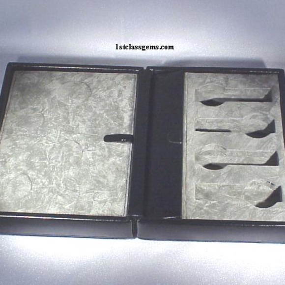 FINAL SALE PRICE Wolf Designs Black Leather 8 Pc. Watch Box w/Grey Interior - Picture 3 of 5